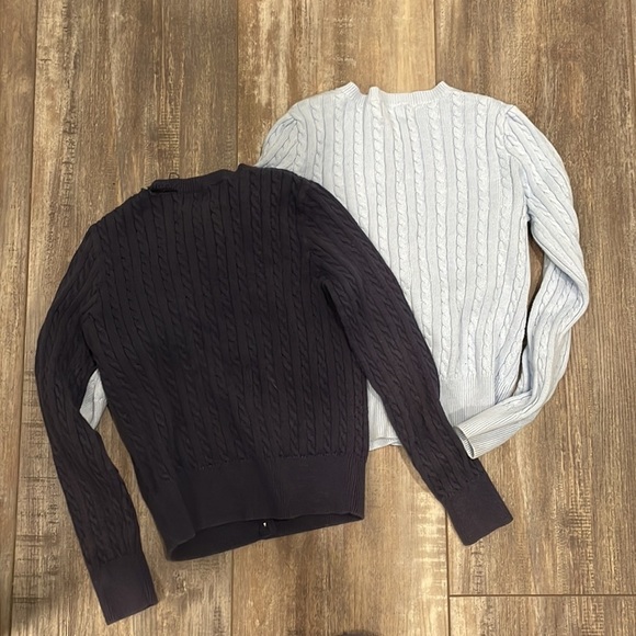 Polo Ralph Lauren Cable Knit Button Up Cardigan Sweater Lot - Light Blue & Navy - Picture 7 of 7